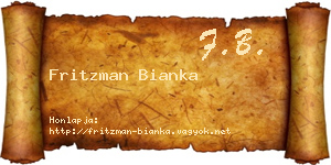 Fritzman Bianka névjegykártya